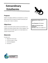 Extraordinary Ectotherms