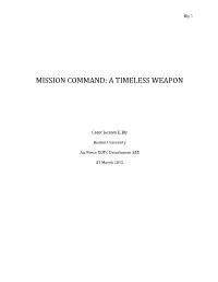 Mission Command: a Timeless Weapon