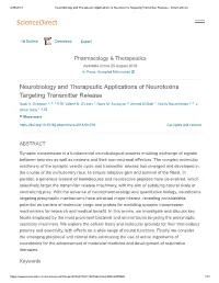 Neurobiology and Therapeutic Applications of Neurotoxins Targeting Transmitter Release - Sciencedirect