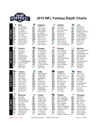 NFL Depth Chart Cheat Sheet