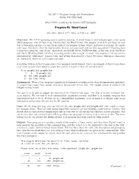 Program #6: Word Count