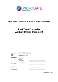 Real Time Controller As Built Design Document