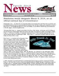 S Q U a L L I a B S C H Resolution Would Designate March 9, 2018, As