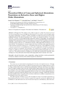 Theoretical Effect of Coma and Spherical Aberrations Translation
