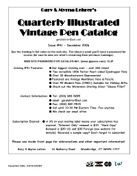 C:\Documents and Settings\Gary\My Documents\Wordperfect User Files\PENLIST\Catalog #41\Cat 41 Short.Wpd
