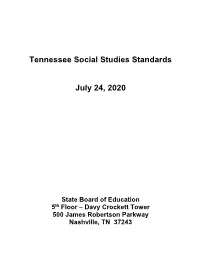 Changes to the State Social Studies Standards