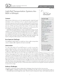 Light Rail Transportation Systems Are Built in Ethiopia
