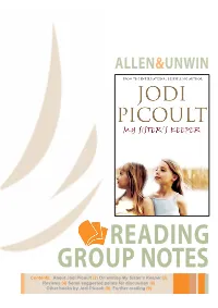 My Sister's Keeper Reading Group Notes