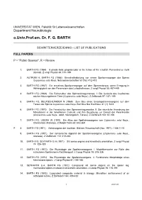O.Univ.Prof.Em. Dr. F. G. BARTH ______