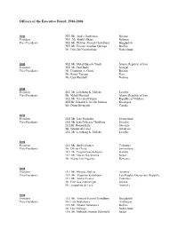 Officers of the Executive Board, 1946-2006