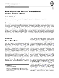 Recent Advances in the Detection of Base Modifications Using