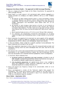 Response from Bauer Radio – 'An Approach to DAB Coverage Planning' 1. This Is a Response by Bauer Radio to the Ofcom Cons