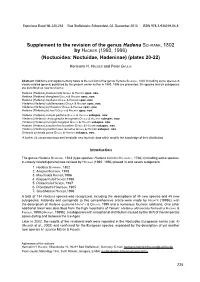 Supplement to the Revision of the Genus Hadena Schrank, 1802 by Hacker (1993, 1996) (Noctuoidea: Noctuidae, Hadeninae) (Plates 20-22)