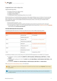 Supported Server-Side Configuration