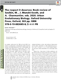 The Respect It Deserves: Book Review of Szulkin, M., J.Munshi‐South, And
