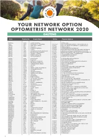 Your Network Option Optometrist Network 2020 Gauteng