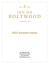 2021 Banquet Menus