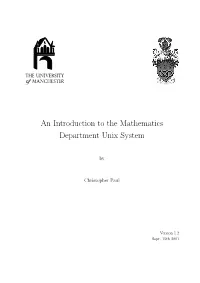 An Introduction to the Mathematics Department Unix System
