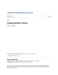 Changing Standards of Review