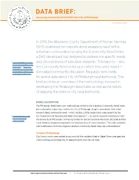 Data Brief — Assessing Community Need Within the City of Pittsburgh