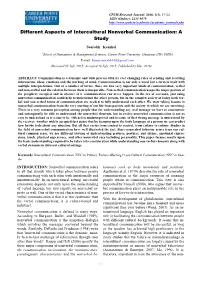Different Aspects of Intercultural Nonverbal Communication: a Study