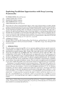Exploiting Parallelism Opportunities with Deep Learning Frameworks