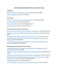 Joel & Greg's Recommended Bitcoin and Crypto Library