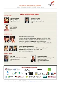 MIPTV 2012 Full Programme