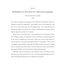 Modeling User Interfaces in a Functional Language