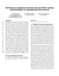 Performance Comparison Between Java and JNI for Optimal Implementation of Computational Micro-Kernels