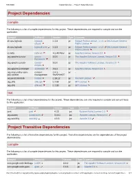 Project Dependencies Project Transitive Dependencies