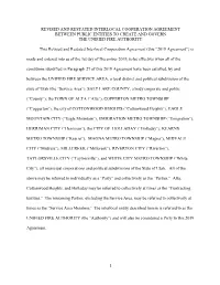 Revised and Restated Interlocal Cooperation Agreement Between Public Entities to Create and Govern the Unified Fire Authority