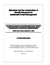 Silviculture and the Conservation of Genetic Resources for Sustainable Forest Management
