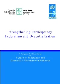 Strengthening Participatory Federalism and Decentralization