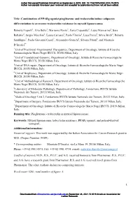 Title: Combination of Pparg Agonist Pioglitazone and Trabectedin Induce Adipocyte Differentiation to Overcome Trabectedin Resistance in Myxoid Liposarcomas