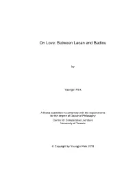 Between Lacan and Badiou