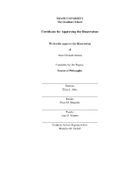 Certificate for Approving the Dissertation