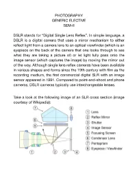 “Digital Single Lens Reflex”