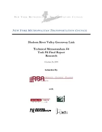 Hudson River Valley Greenway Link Technical Memorandum #4 Task #4 Final Report Research