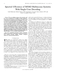 Spectral Efficiency of MIMO Multiaccess Systems with Single-User Decoding Ashok Mantravadi, Student Member, IEEE, Venugopal V