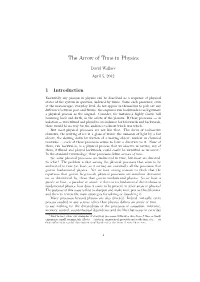 The Arrow of Time in Physics