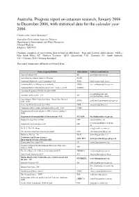Australia. Progress Report on Cetacean Research, January 2006 to December 2006, with Statistical Data for the Calendar Year 2006