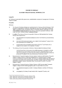 Calrossy Anglican School Ordinance 2019