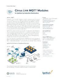 Cirrus Link MQTT Modules for Ignition by Inductive Automation