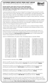 Customer Service Notice from Iinet Group (Iinet Ltd, Westnet Pty Ltd, Netspace Pty Ltd, Aapt Consumer Division)
