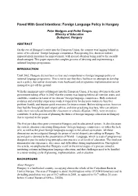 Foreign Language Policy in Hungary