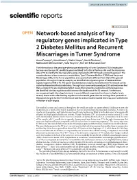 Network-Based Analysis of Key Regulatory Genes Implicated in Type