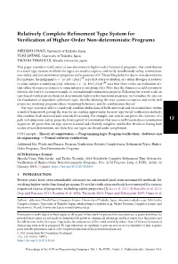 Relatively Complete Refinement Type System for Verification of Higher-Order Non-Deterministic Programs
