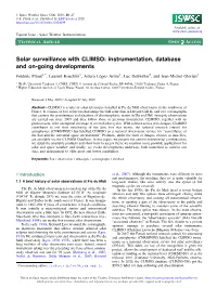 Solar Surveillance with CLIMSO: Instrumentation, Database and On-Going Developments