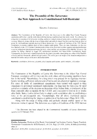 The Preamble of the Satversme: the New Approach to Constitutional Self-Restraint